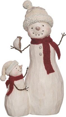Resin 10.43 in. White Christmas Rustic Snowman with Scarf Figurine