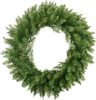 Northlight 24 Pre-Lit Northern Pine Artificial Christmas Wreath - Multi-Color Lights