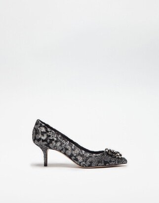 Pump in Taormina lurex lace with crystals