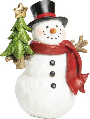 Resin 7 in. Multicolored Christmas Merry Snowman Figurine