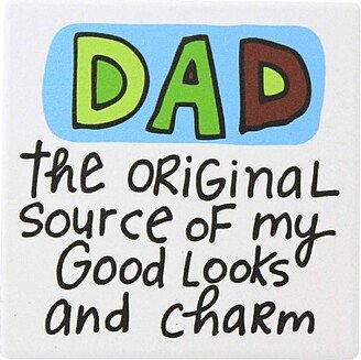 Enesco Tabletop Dad Original Charm Coaster - One Coaster 4 Inches - Our Name Is Mud - 6013771 - Stoneware - Multicolored