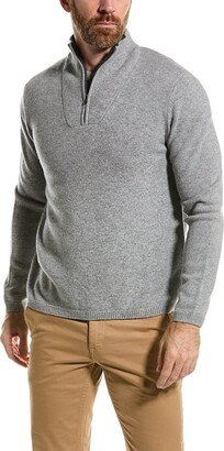 Amicale Cashmere 1/4-Zip Cashmere Funnel Sweater