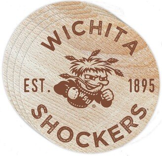 Wichita State Shockers Wood Coaster Engraved 4-Pack