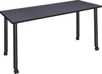 Regency Seating 72 x 24 Kee Mobile Training Table- Grey/ Black