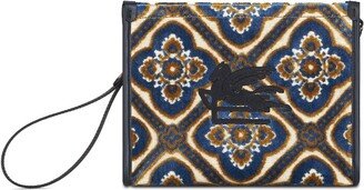 Logo-Embroidered Jacquard Makeup Bag-AB