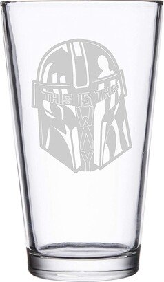 This Is The Way Bounty Hunter Text Face Parody - Laser Engraved Pint Glass For Beer, 16 Oz Stein