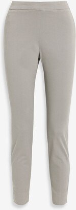 Cropped cotton-blend twill slim-leg pants