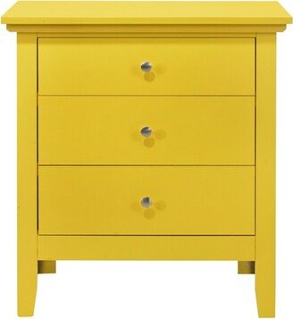 Passion Furniture Hammond 3-Drawer Yellow Nightstand (26 in. H x 18 in. W x 24 in. D)