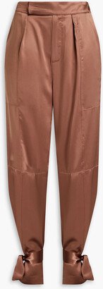 Erato pleated silk-satin tapered pants