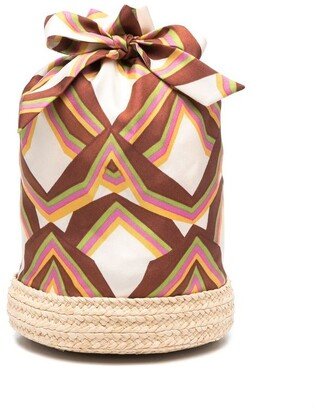 Celebration raffia bucket bag