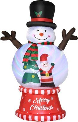 95.75 Inflatable Christmas Snowman with Crystal Ball Body and Black Hat, Blow-Up Outdoor LED Yard Display for Lawn Garden Party