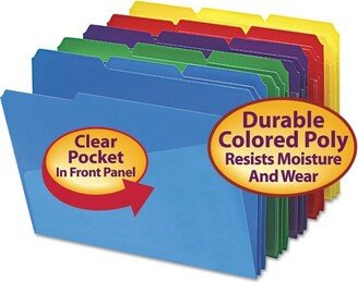 Smead Slash Pocket Poly File Folders 1/3 Cut Top Tab Letter Assorted 30/Box 10540