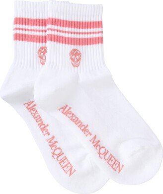 Socks With Sporty Stripes And Skull