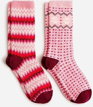 Cozy Fair Isle socks two-pack