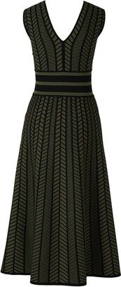 Jacquard Midi Pleated Dress