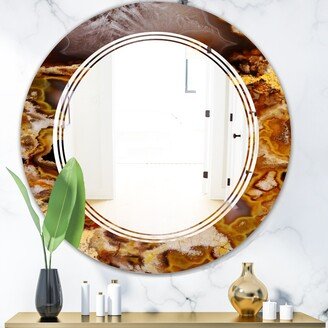 Designart 'Sand Close Up' Printed Modern Round or Oval Wall Mirror - Triple C