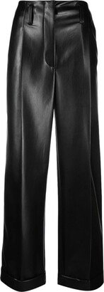 Black Faux Leather Trousers