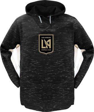 Women's Black, White Lafc Plus Size Contrast Heathered Pullover Hoodie - Black, White