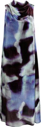 Dressika abstract-print draped midi dress