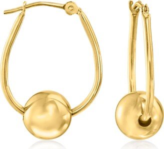 14kt Yellow Gold Bead Hoop Earrings