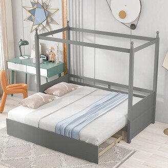 Twin Size Canopy Daybed or Pull-out Platform Bed-AA