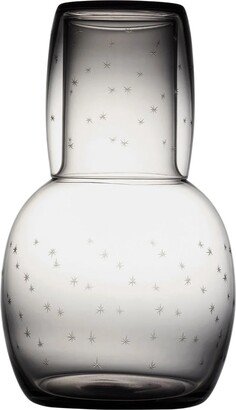 The Vintage List A Smoky Crystal Carafe Set With Stars Design