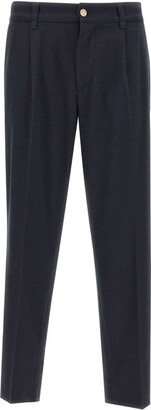 Pleat-Detaied Straight-Leg Tailored Trousers-AA