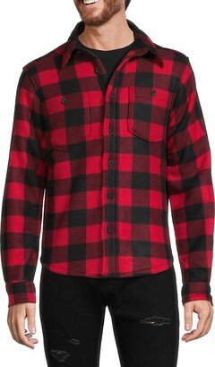 VSTR PREMIUM Checked Faux Shearling Lined Shirt