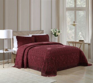 Beatrice Home Fashions Medallion Chenille Bedspread.