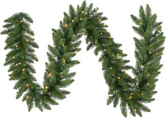 9' Camdon Fir Artificial Christmas Garland - Clear Dura-lit Incandescent Mini Lights - Faux Holiday Garland - Indoor Seasonal Home Decor - Reliable and Durable