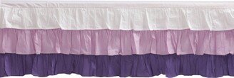 3 Layer Ruffled Crib/Toddler Bed Skirt - White/Lilac/Purple