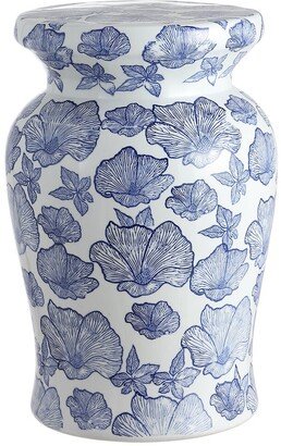 Poppies Ceramic Garden Stool-AA