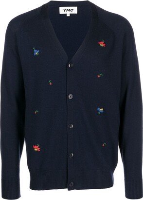 embroidered V-neck cardigan