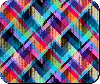 Mouse Pads: Madras Plaid - Tropical Night Mouse Pad, Rectangle Ornament, Multicolor