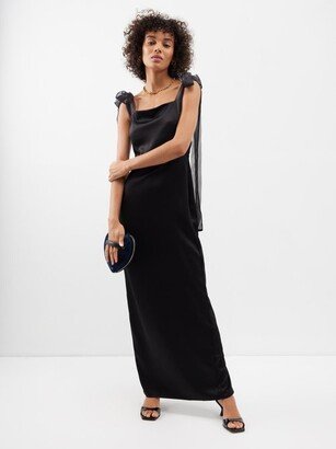 Kacia Tie-shoulder Satin Maxi Dress