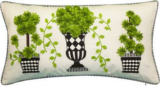 Edie Home Dimensional Indoor & Outdoor Potted Topiary Decorative Pillow