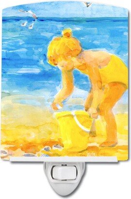 Little Girl at the beach Ceramic Night Light