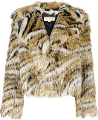 Tiger-Print Faux-Fur Jacket