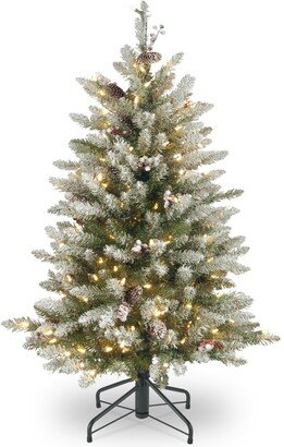 National Tree Company National Tree 4 .5' Dunhill Fir Tree with Snow, Red Berries, Cones & 450 Clear Lights