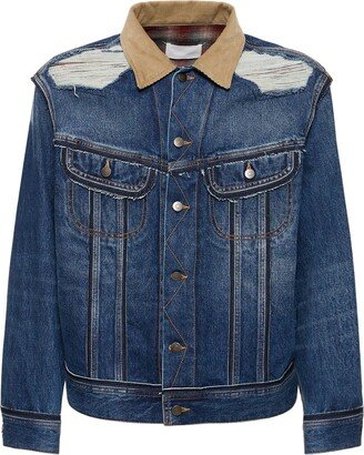 Lasered cotton denim jacket