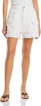 Delay Denim Cargo Shorts in Off White