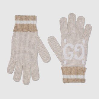 GG cashmere lamé gloves