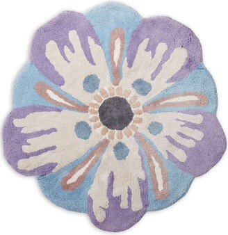 Colour-Block Flower Cotton Rug-AA