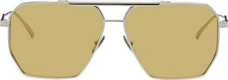 Silver & Yellow Navigator Sunglasses