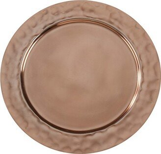 Saro Lifestyle Hammered Rim Charger, 13 Ø Round, Copper (Set of 4)