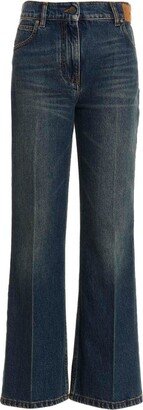 High-Waist Straight-Leg Denim Jeans