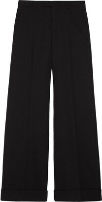 Wide-Leg Gabardine Trousers-AC