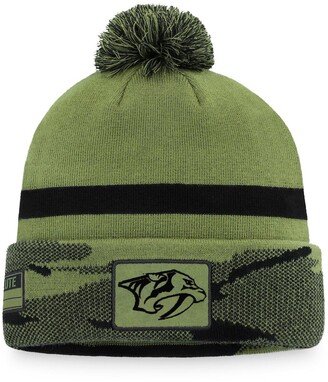 Men's Branded Camo Nashville Predators Military-Inspired Appreciation Cuffed Knit Hat With Pom