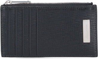 Logo Plaque Zipped Wallet-AH