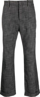 Logo-Patch Tweed Flared Trousers